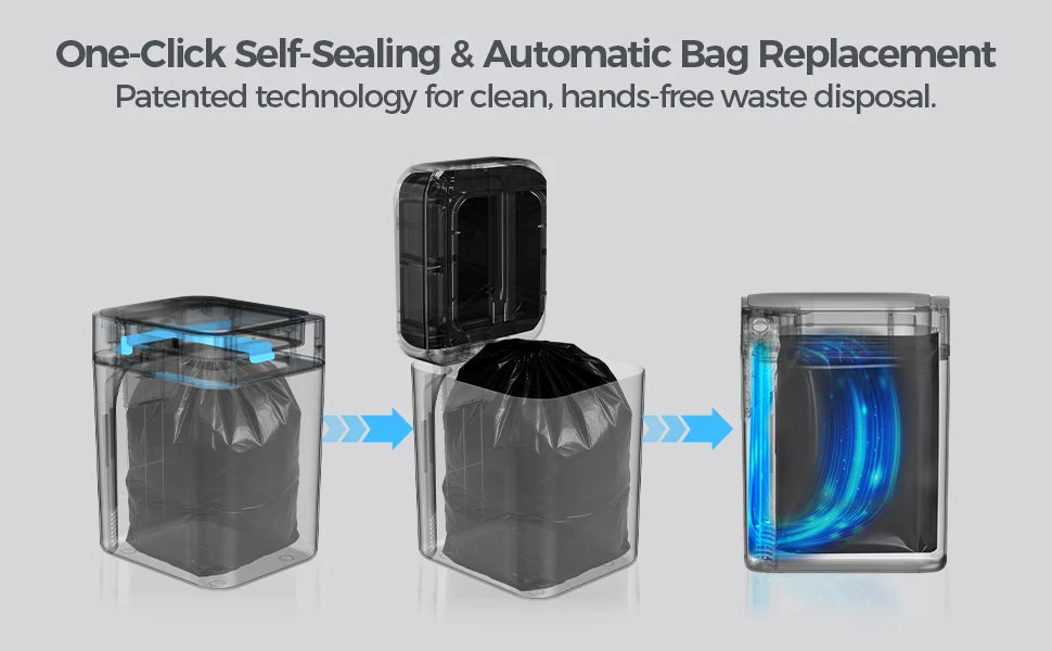 Self Sealing Motion Sensor Trash Can, 20L or 30L