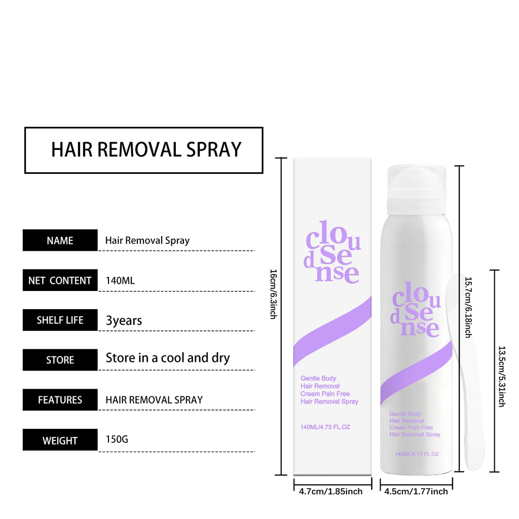 Body Hair Removal Mousse Spray Gentle Painless For Armpit Legs Arms Smooth No Black Spots Refreshing Hair Remover