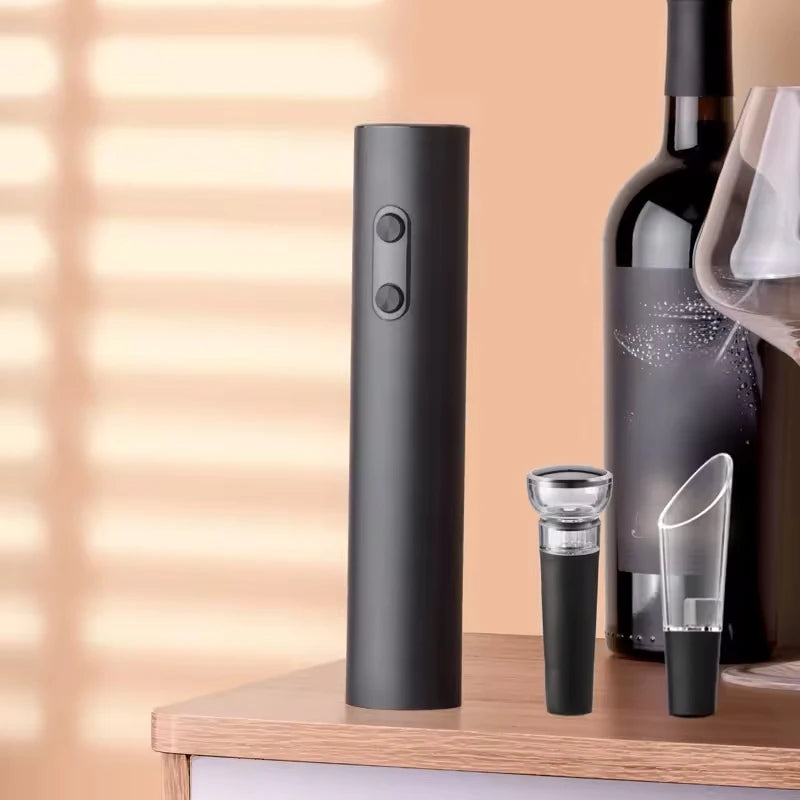 Rechargeable Electric Wine Opener with Foil Cutter, Wine Pourer & Vacuum Stopper USB-C Charging Compact Design for Home Kitchen