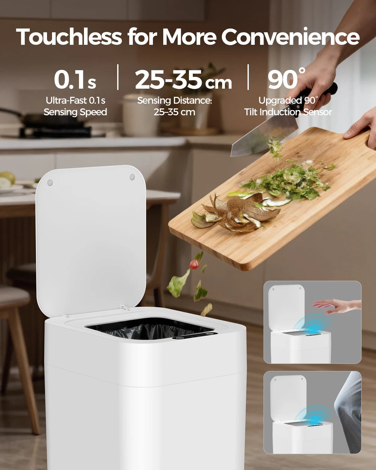 Self Sealing Motion Sensor Trash Can, 20L or 30L