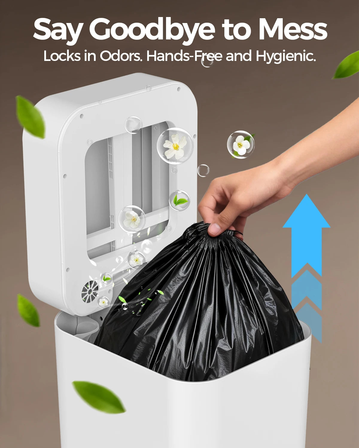 Self Sealing Motion Sensor Trash Can, 20L or 30L