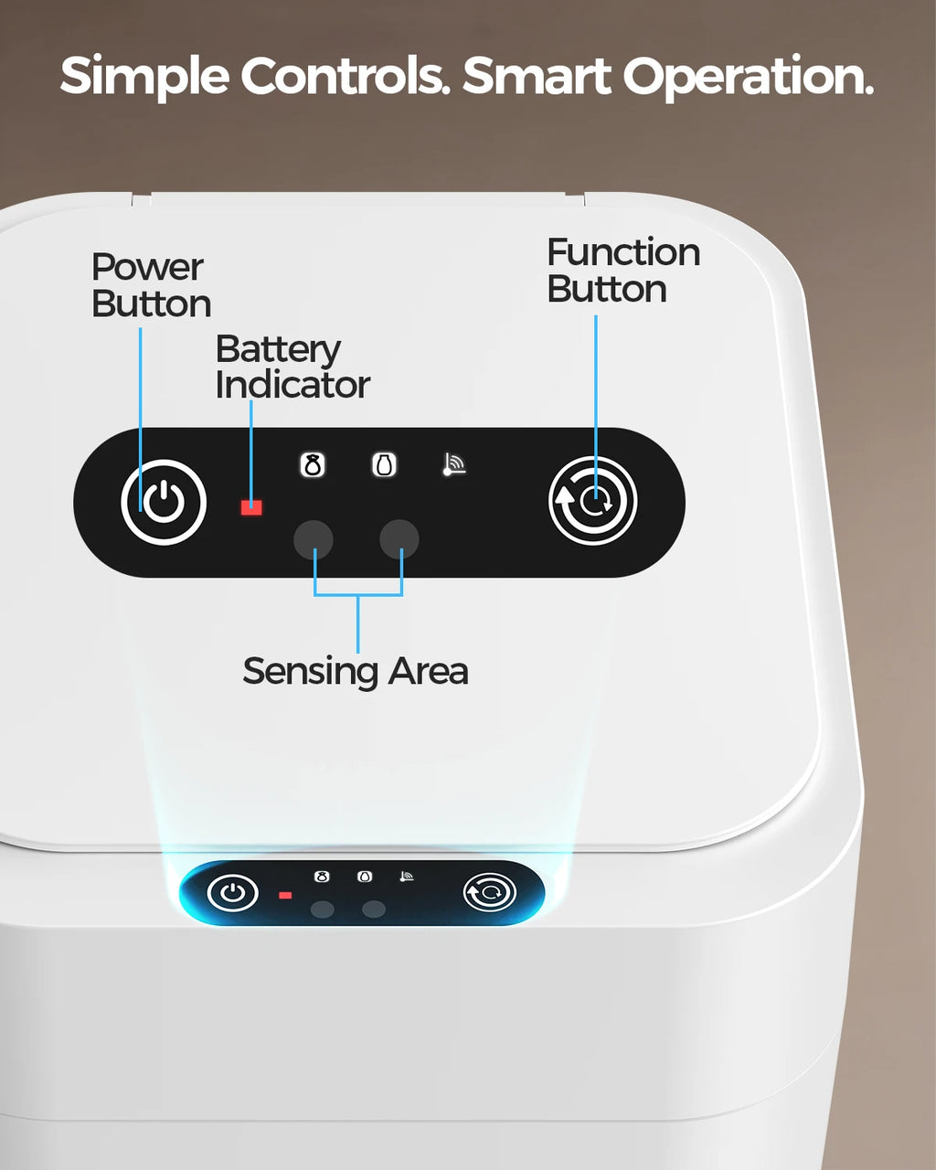 Self Sealing Motion Sensor Trash Can, 20L or 30L