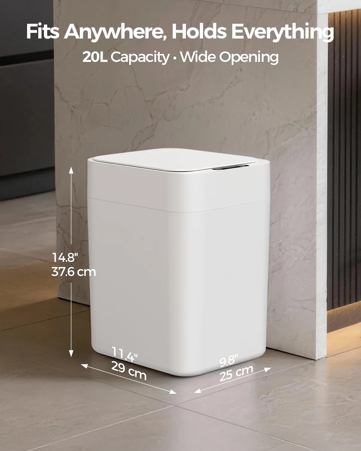 Self Sealing Motion Sensor Trash Can, 20L or 30L