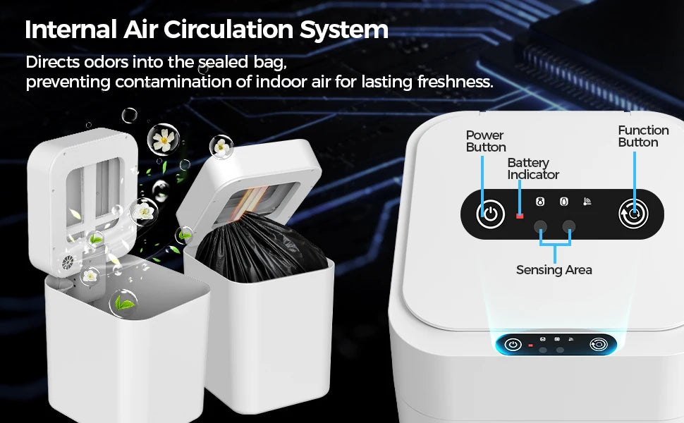 Self Sealing Motion Sensor Trash Can, 20L or 30L