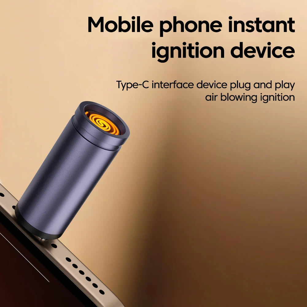Mini USB-C Phone Lighter, Windproof